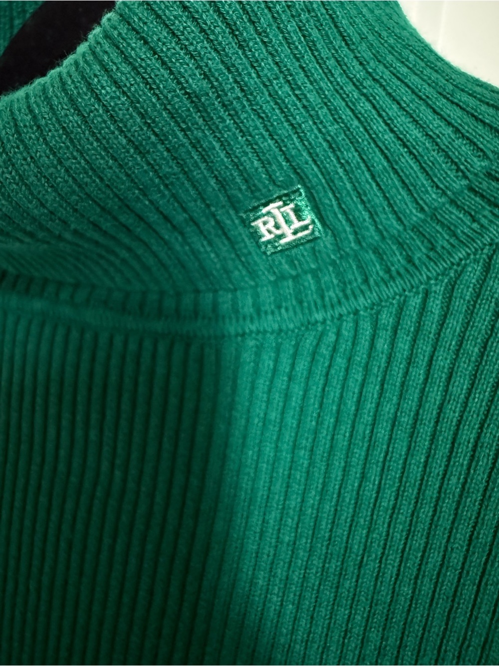 Ralph Lauren Green Ribbed Turtleneck Sweater size S. Euc. - Picture 3 of 6